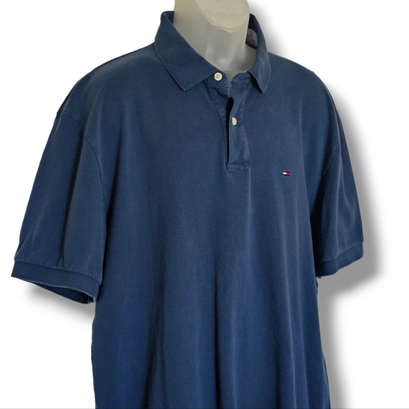 Tommy Hilfiger Mens Polo Shirt Flag Logo Short Sleeve Navy Blue Size XXL - Picture 5 of 8